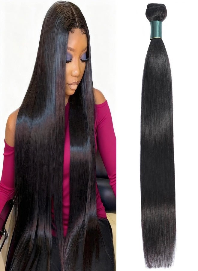 Great Grace Brazilian Straight Human Hair Bundles 16 Inch 1 Bundle Human Hair Weave 12A 100% Unprocessed Virgin Hair Extensions Single Bundle Natural Black Color - Image 1